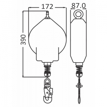 Dimensioni Anticaduta carico 250kg