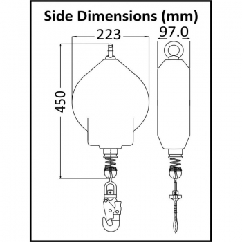 Dimensioni Anticaduta carico 300kg