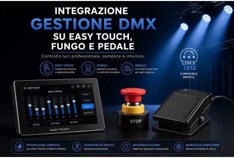 Integrazione gestione DMX, 2 XLR4 FEMMINA PER FUNGO E PEDALE
