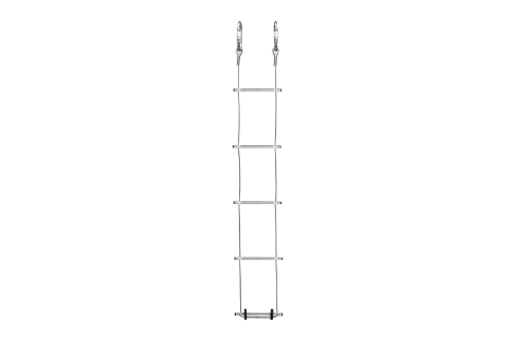 Ladder rungs with steel cable