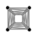 Square truss 22 cm section with bushing connection