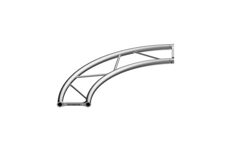 Horizontal (plane) flat circular truss 29 cm section with aluminium plate connection