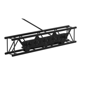 Rectangular truss 29x40 cm section with flat cable inside and electric chain hoists