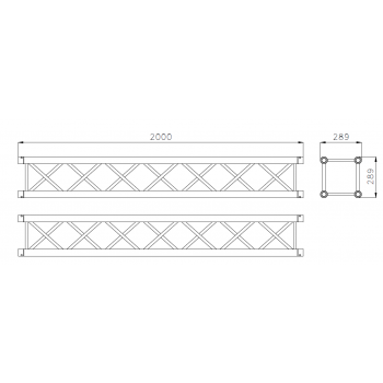 Square truss 29 cm section with bushing connection