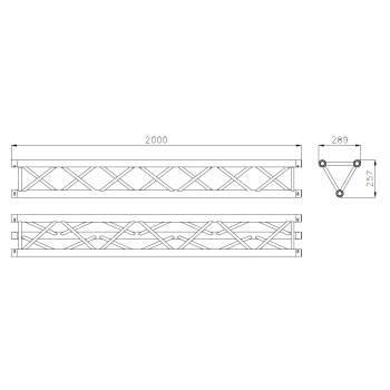 Triangular truss 29 cm section with bushing connection
