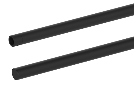 Single aluminum tubes black color